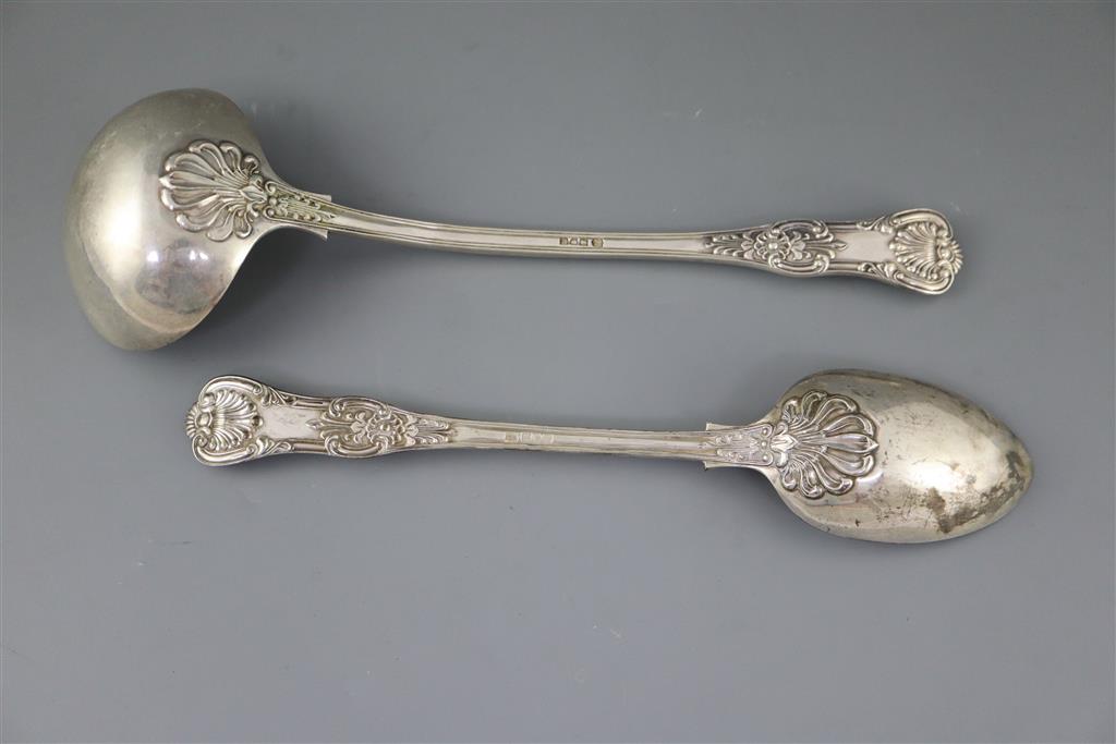 An Edwardian part canteen of silver Queens pattern double struck flatware by Jacques & Bartholomew,